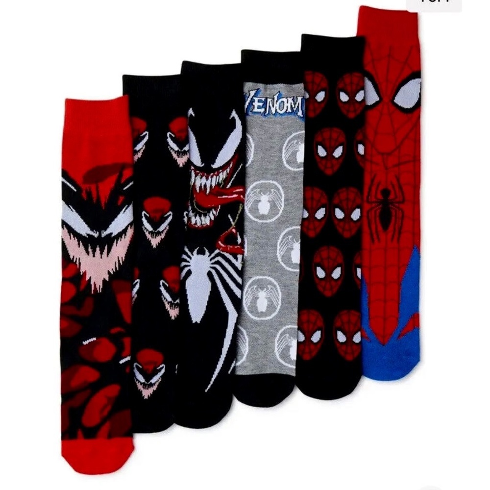 Marvel’s Spider-Man Venom 6 pair Crew Socks